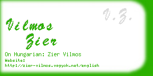 vilmos zier business card